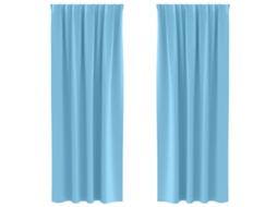 Conjunto 2 Cortinas Opacas Vidaxl Azul Poliéster (260 X 140 Cm)