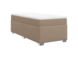 Cama com Molas Couro Artificial Cappuccino MAISON EXCLUSIVE 90x200 cm