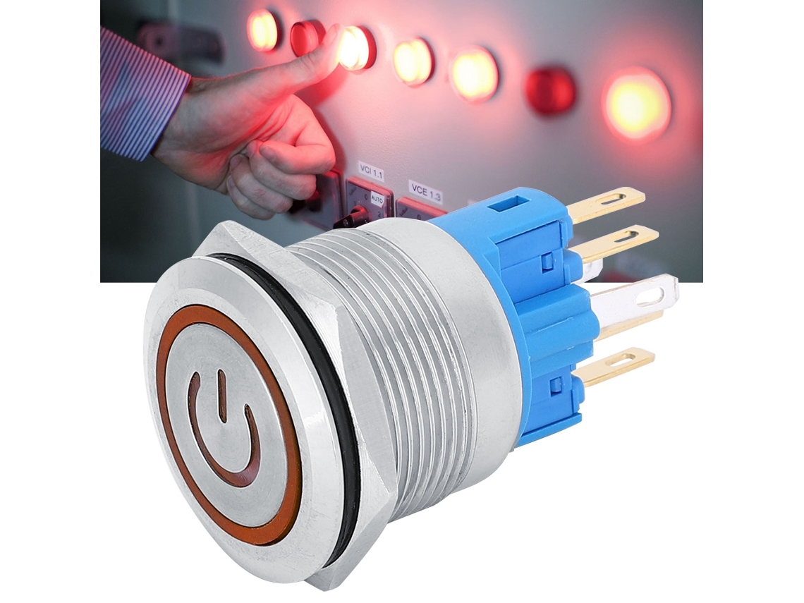 Botão de Reset Ip65 Dc 12 24v