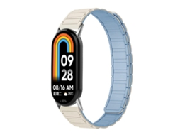 Bracelete para Xiaomi Smart Band 10/9/8 Silicone Magnético Formato de I Branca e Azul XIAOMOYU