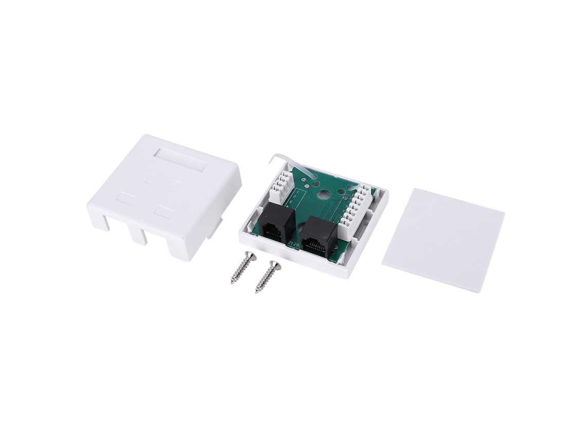 Adaptador de Parede com 2 portas RJ45 e Jack Keystone RJ11 para redes S/MARCA