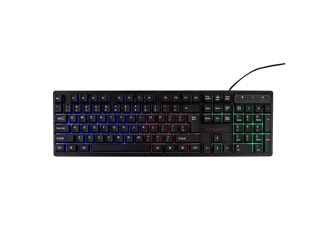 Teclado Gamer Com Fio Usb Kr-6300 104 Teclas Luz De Fundo Três Cores Design Ergonômico