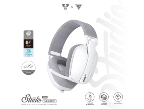 Headset Esports Studio Pro Whg03p Branco Ultra Leve 16h Autonomia 4 Modos De Conforto Excellence Eu