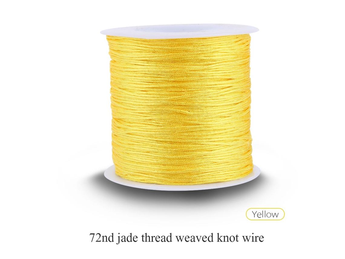 Cordão de Nó Chinês Náilon 100m X 0.8mm para Macramé Shamballa Fio Amarelo S/MARCA