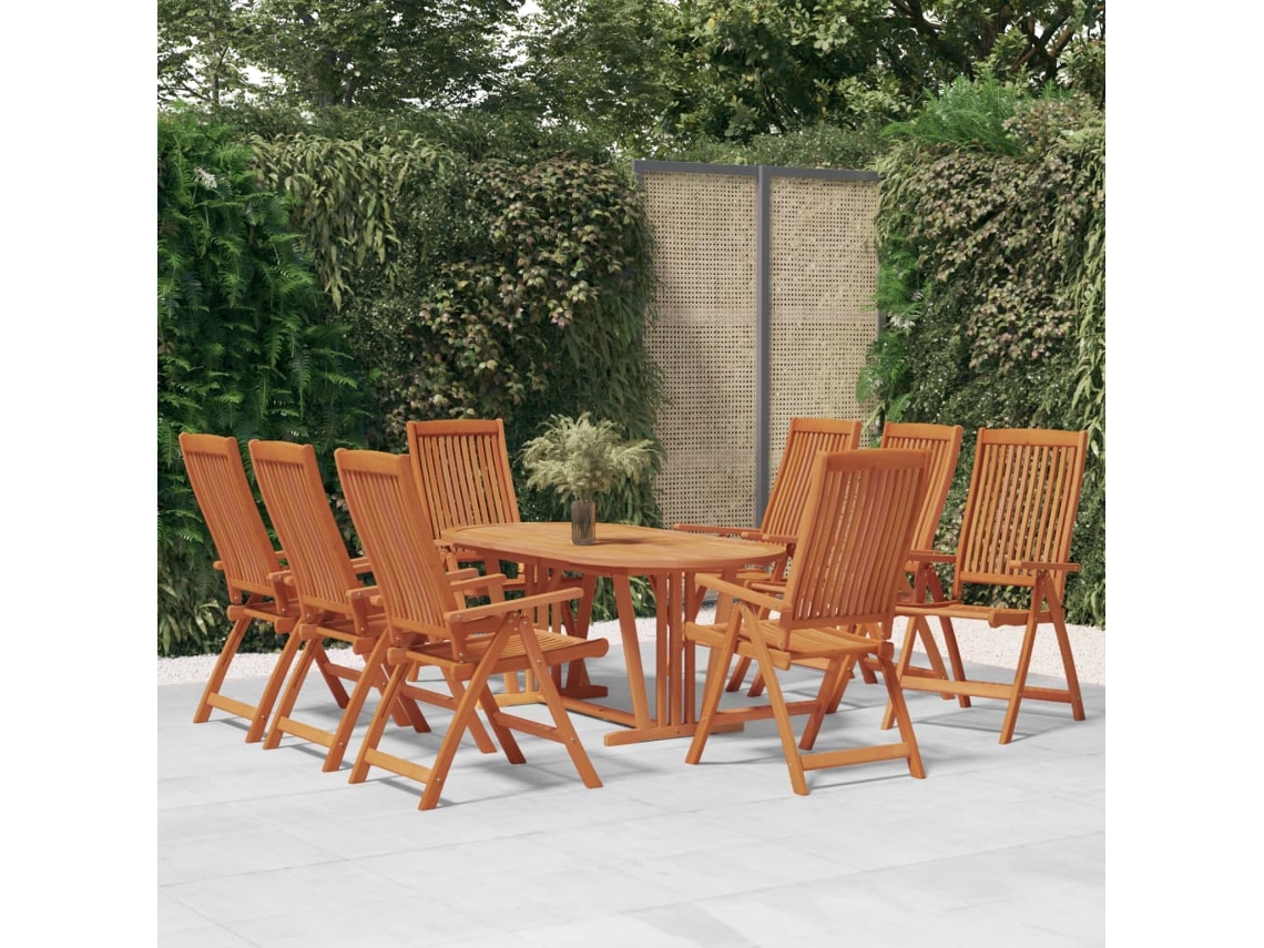 Cadeiras Dobráveis De Jardim 8 Pcs Eucalipto Maciço Dkd Home Decor