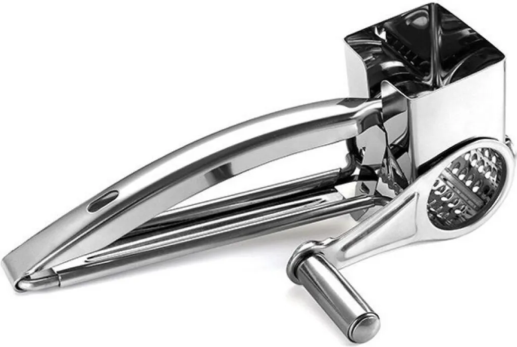 Ferro De Queijo Em Aço Inox, Com Manivela, Tipo Tambor Aquaforge