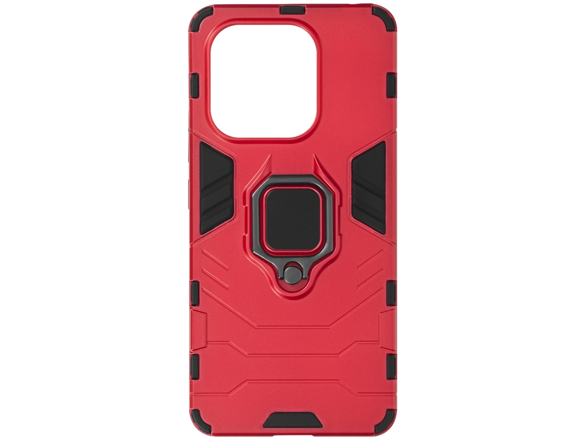 Capa Note Hybrid Shockproof Anel Para Xiaomi Redmi Note 13 Acrílico Com Anel De Suporte Vermelho