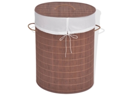Cesto para roupa suja VIDAXL Marrom Bambu