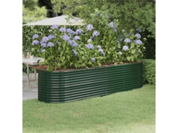 Vidaxl Canteiro Elevado Jardim 296x80x68 Cm Aço Galvanizado Verde