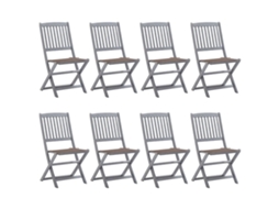 Folding Chair, Folding Chairs Vidaxl Cinzeto Madeira De Acácia (n/a)