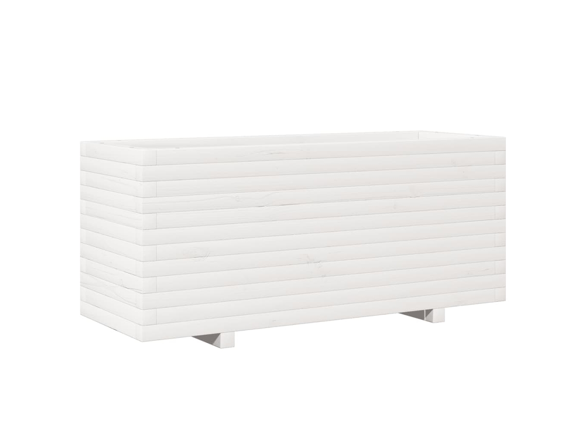 Garden Planter, Garden Planters Vidaxl Branco Madeira De Pinho (110 X 40 X 49.5 Cm)