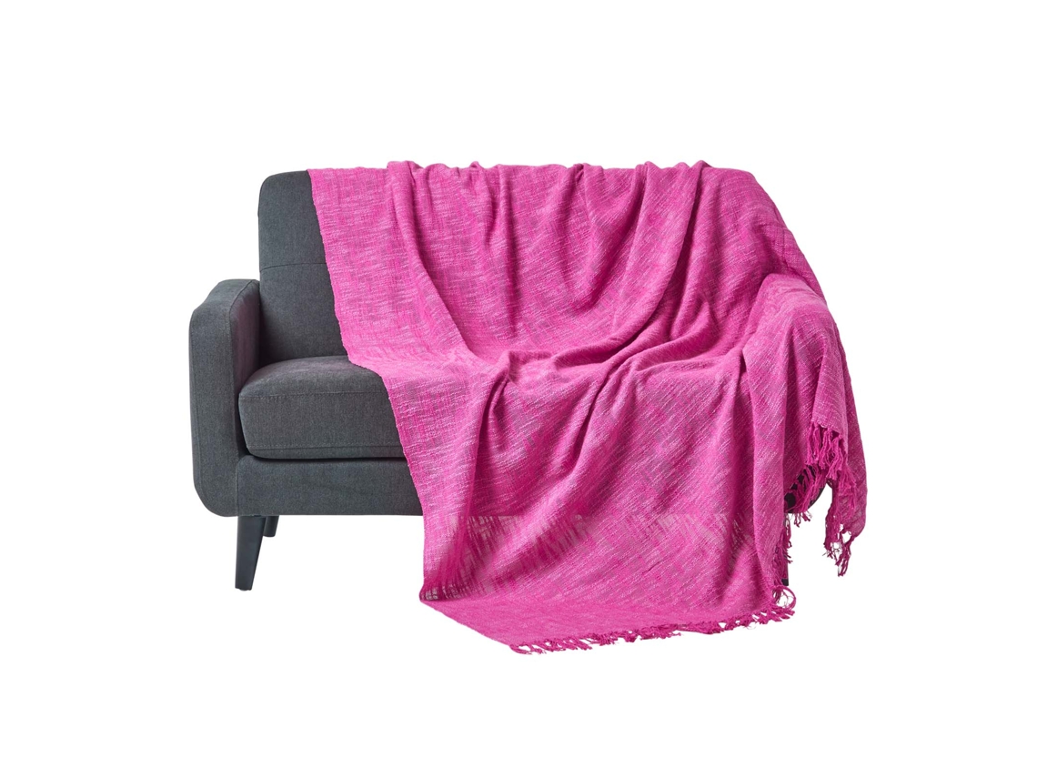 Homescapes Nirvana Slub Pink Throw 150x200 Cm
