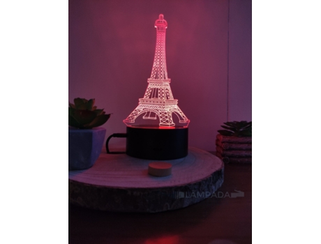Candeeiro 3d Torre Eiffel Lâmpada Mágica