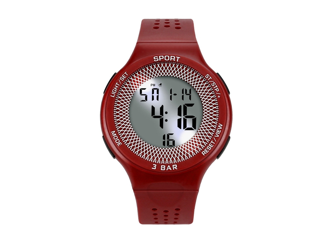 Reloj Hombre Correa De Silicona Reloj Electrónico De Negocios Rojo