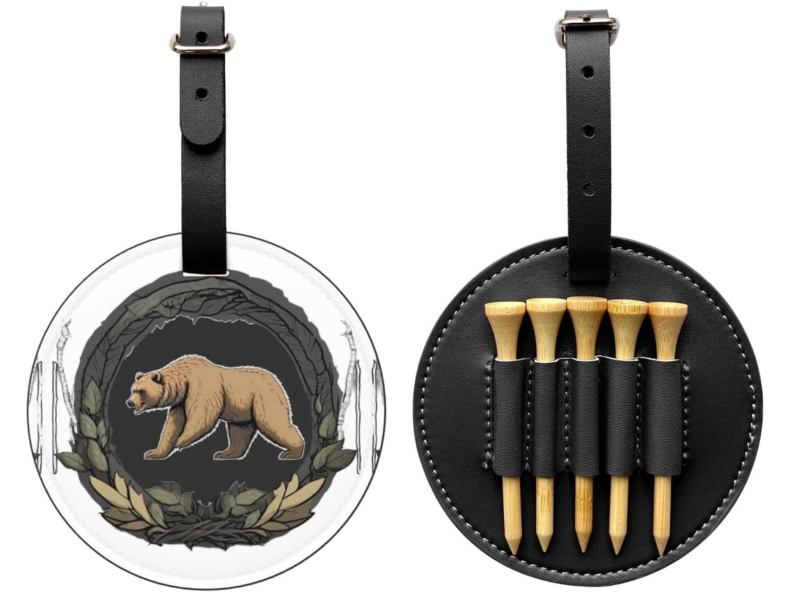 Bolsa para Tees de Golfe com Estampa de Máscaras do Dia dos Mortos, Preta | S/MARCA