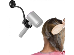 Suporte de Secador Cabelo Ajustável, com Rotação 360 ​​graus Braço Posicionáve L e Ventosa, Seca GOKOCO