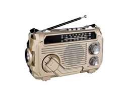 Rádio de emergência AQUAFORGE com células solares, am/fm/sw, manivela, bluetooth 5.2 e suporte usb/tf
