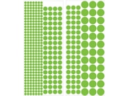 Conjunto De 2 Adesivos De Parede Luminosos Redondos Fosforescentes Verdes Em Pvc.