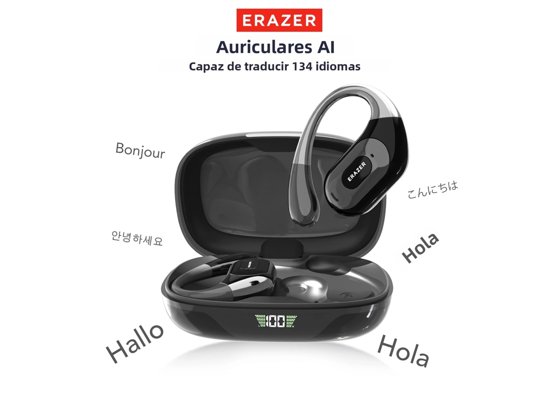 (edição Ia Preta) Fones De Ouvido Esportivos Sem Fio Bluetooth V5.4, Tradutor De Ia E Microfone, Graves Potentes