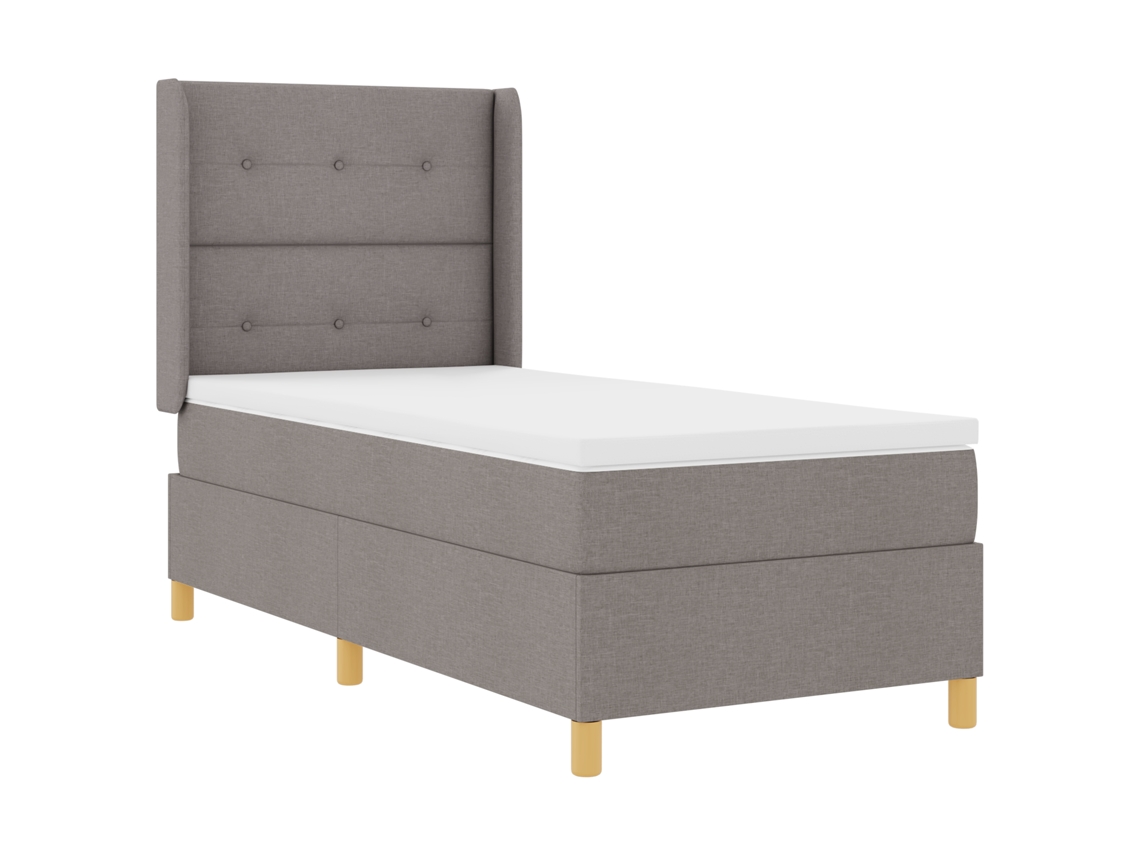 Conjunto 1 Cama Contemporânea Vidaxl Castanho-acinzentado Tecido (90 X 190 Cm)