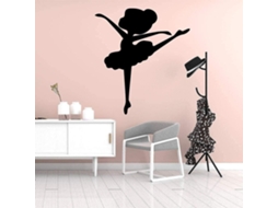 Adesivos de parede criativos com menina dançando, removíveis, para decoração de sala de estar ou quarto, 58x64cm