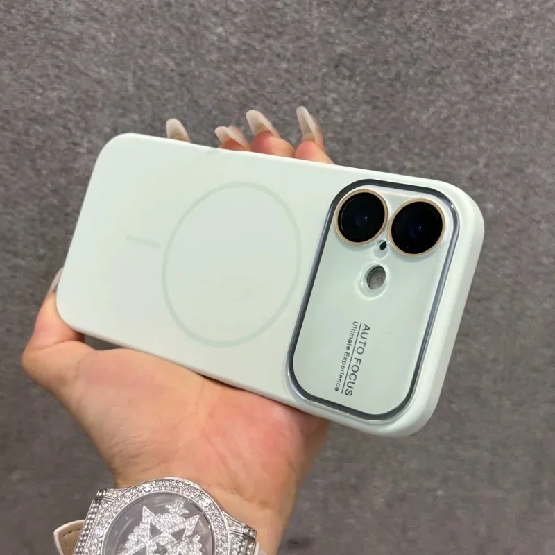 Capa Protetora Para Celular Com Lente De Cristal Líquido (verde Claro 12pro)