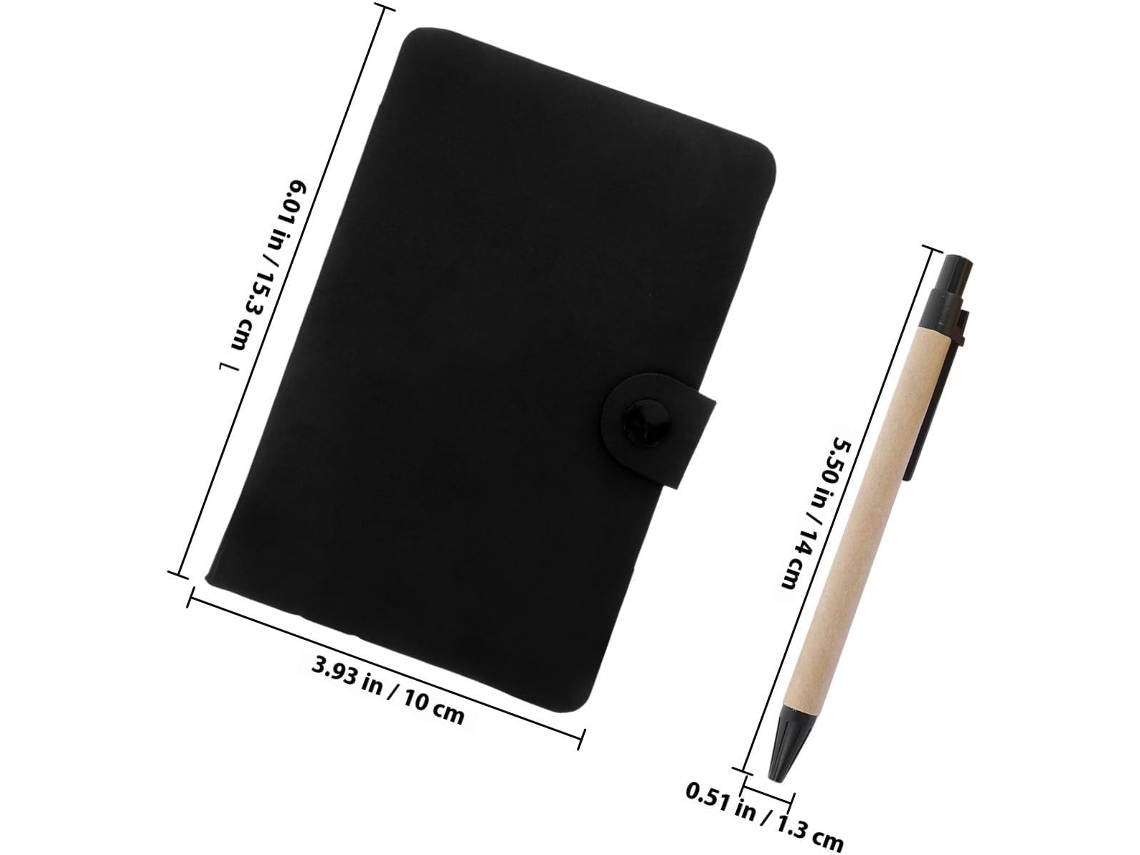 Carnet Com Stylo Et Notes Adesivos Em Papel Noir Design Compacto Para Fournitures De Bureau Et Étudiants