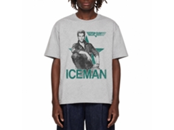 Rockinstone Top Gun Movie Iceman Heather Gray Adult T-shirt Size:s