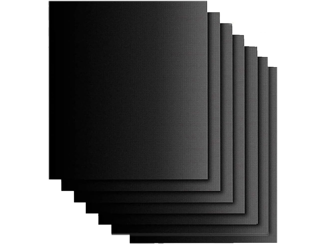 6 Tapetes Antiaderentes Para Churrasco - Reutilizáveis - Papel De Forno Sem Pfoa - 40 X 33 Cm - Pretos