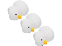 Conjunto de 3 Porta lápis Fofos em Formato Pato, Feitos Plástico Branco, Ideais para Escritório e Quartos Meni
