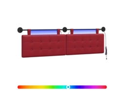 Conjunto 1 Cabeceira Suspensa Vidaxl Vermelho Couro Sintético (170 X 55 X 5 Cm)