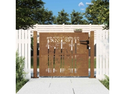 Vidaxl Portão De Jardim 100x75 Cm Em Aço Corten Com Design Quadrado