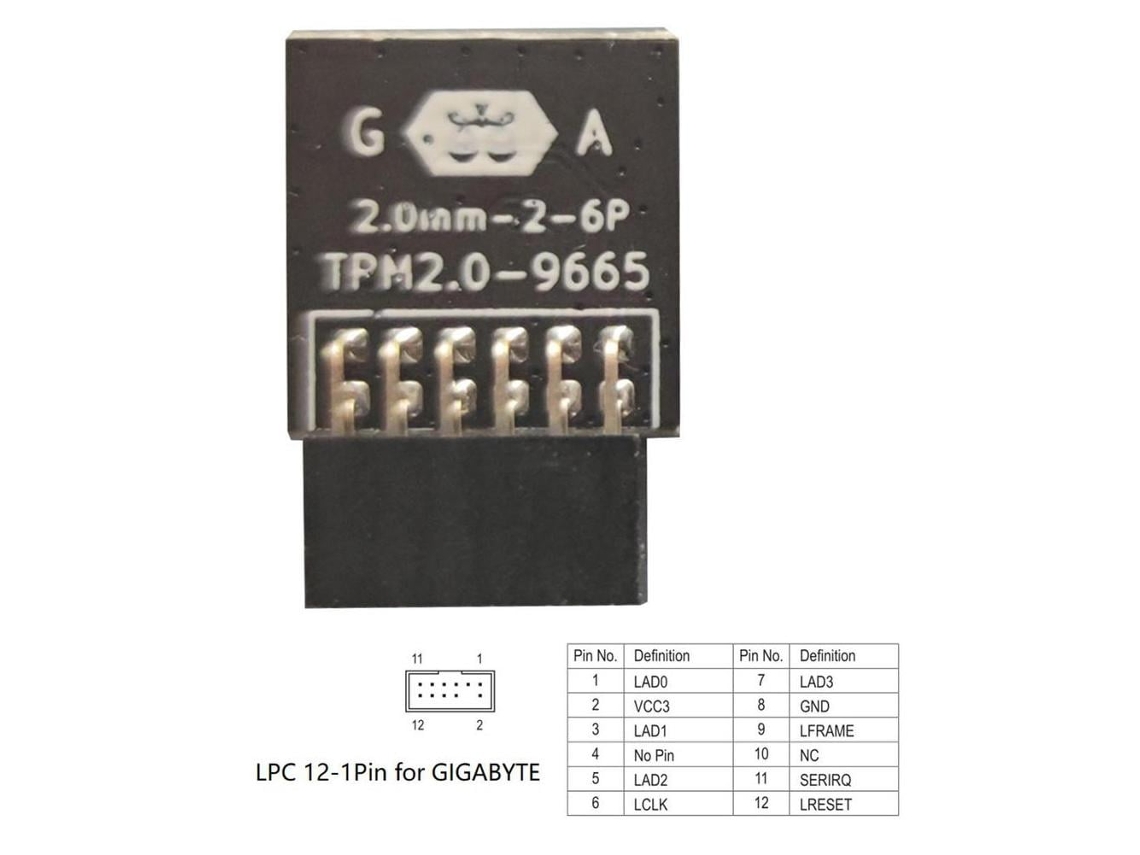 1xpara El Módulo Tpm Gigabyte Gc-tpm2.0_s 2.0 Uc, Plataforma Tpm