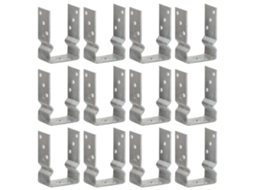 Vidaxl Âncoras De Vedação 12 Pcs 9x6x15 Cm Aço Galvanizado Prateado