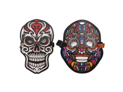 Máscara Facial Led Com Controle De Voz, Tamanho Ajustável, Iluminada, Para Festa De Halloween, Cosplay, 2 Unidades