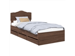 Estrutura da Cama com Gaveta Carvalho Marrom 90 X 190 Cm MAISON EXCLUSIVE