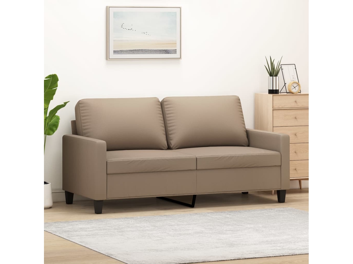 Vidaxl Sofá De 2 Lugares 140 Cm Couro Artificial Cor Cappuccino