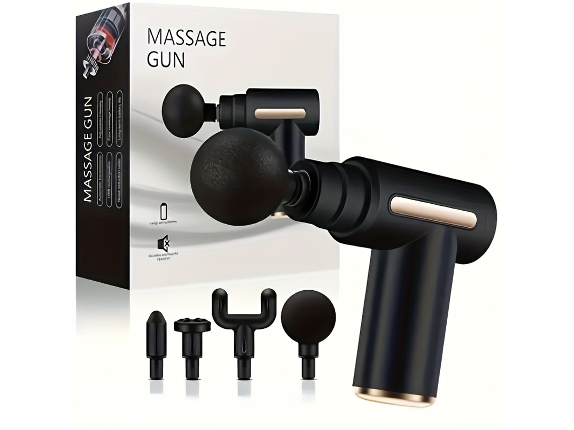 (preto) Massageador Portátil De Fáscia E Músculos, Inclui Bateria.
