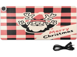 Mousepad Aquecido em Couro com Estampa de Gnomo Natalino 80 X 33 Cm Antiderrapante Ideal para Mesas Grandes,