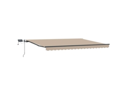 Toldo Retrátil com Luzes de Tira LED Bege 400x300 cm Tecido MAISON EXCLUSIVE