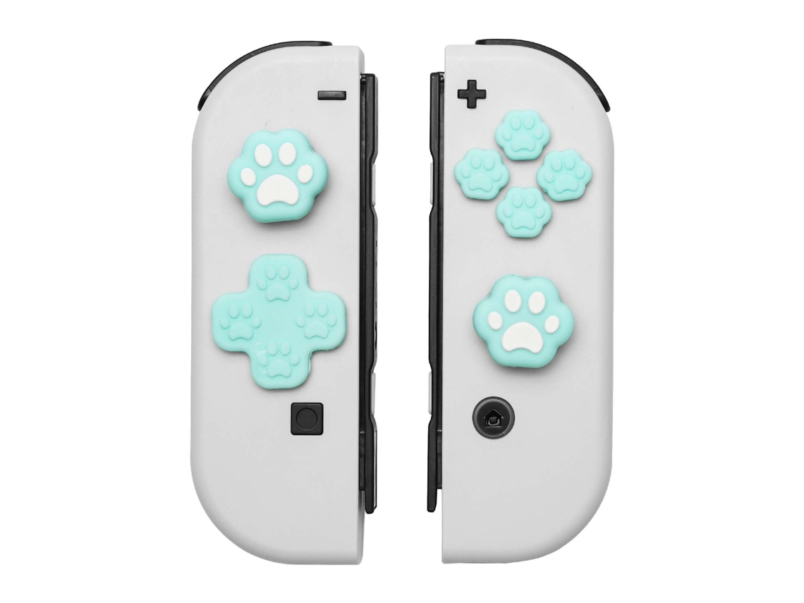Capa Protetora De Silicone Com Pata De Gato Fofa Compatível Com Joystick Oled/switch E Botões Direcionais Do Nintendo Switch Verde SUNNY SPACES