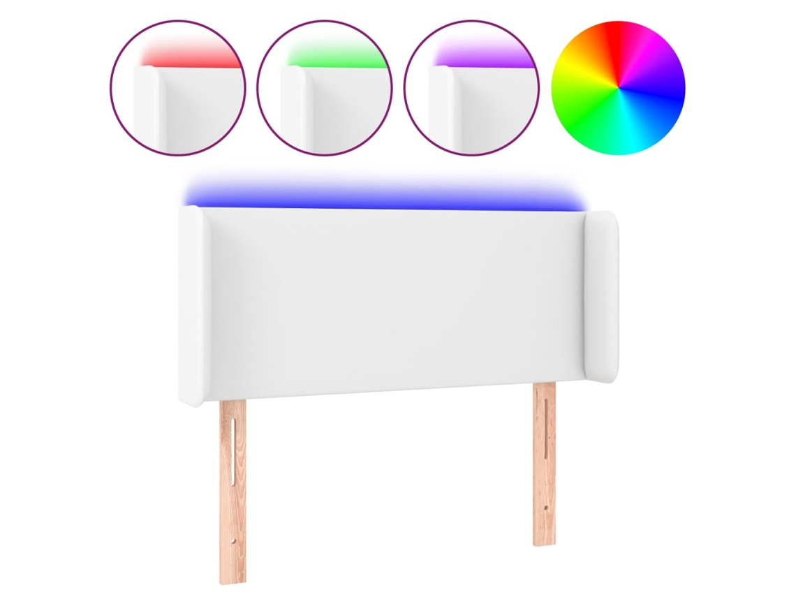 Led Headboard, Led Headboards Vidaxl Branco Couro Artificial (103 X 16 X 78/88 Cm)