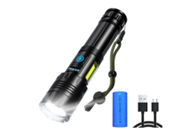 Lanterna Led Lanternas Táticas Super Brilhantes,YIZHOOD Lantern-0148 Poderosas e de Tamanho Médio com Lúmens Altos Preta YIZHOOD