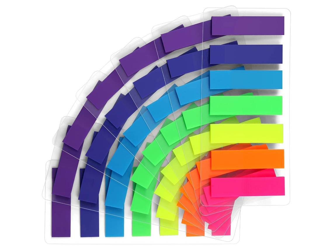 980 Marcadores Adesivos para Índice, Adequados para Marcar Papel (7 Cores) MDUG (retangular)