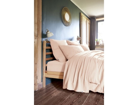 Conjunto de Lençol LEFFET PAPILLON Plano Justo Fronhas Gaïa Algodão Multicor - 4pcs (1Lençoldecima270x3001Lençoldebaixo270x3002Fronhas270x300)