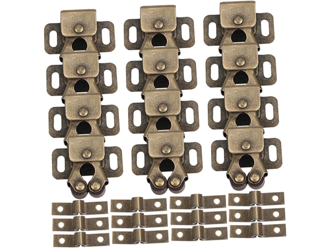 Conjunto De 20 Fechos Porta Armário Com Trava Dupla Roletes, Em Aço Laminado A Frio, Com Fusos