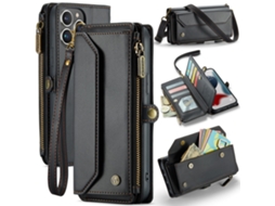Capa Para Iphone 13 Pro Max Caseme Pele Sintética Com Porta-cartões Preto