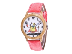 Relógio de quartzo casual unissex Zhoulianfa com pulseira estilo cowboy (rosa)