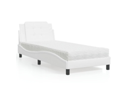 Vidaxl Estrutura De Cama Sem Colchão Zadar 100x200 Cm Couro Artificial Branco