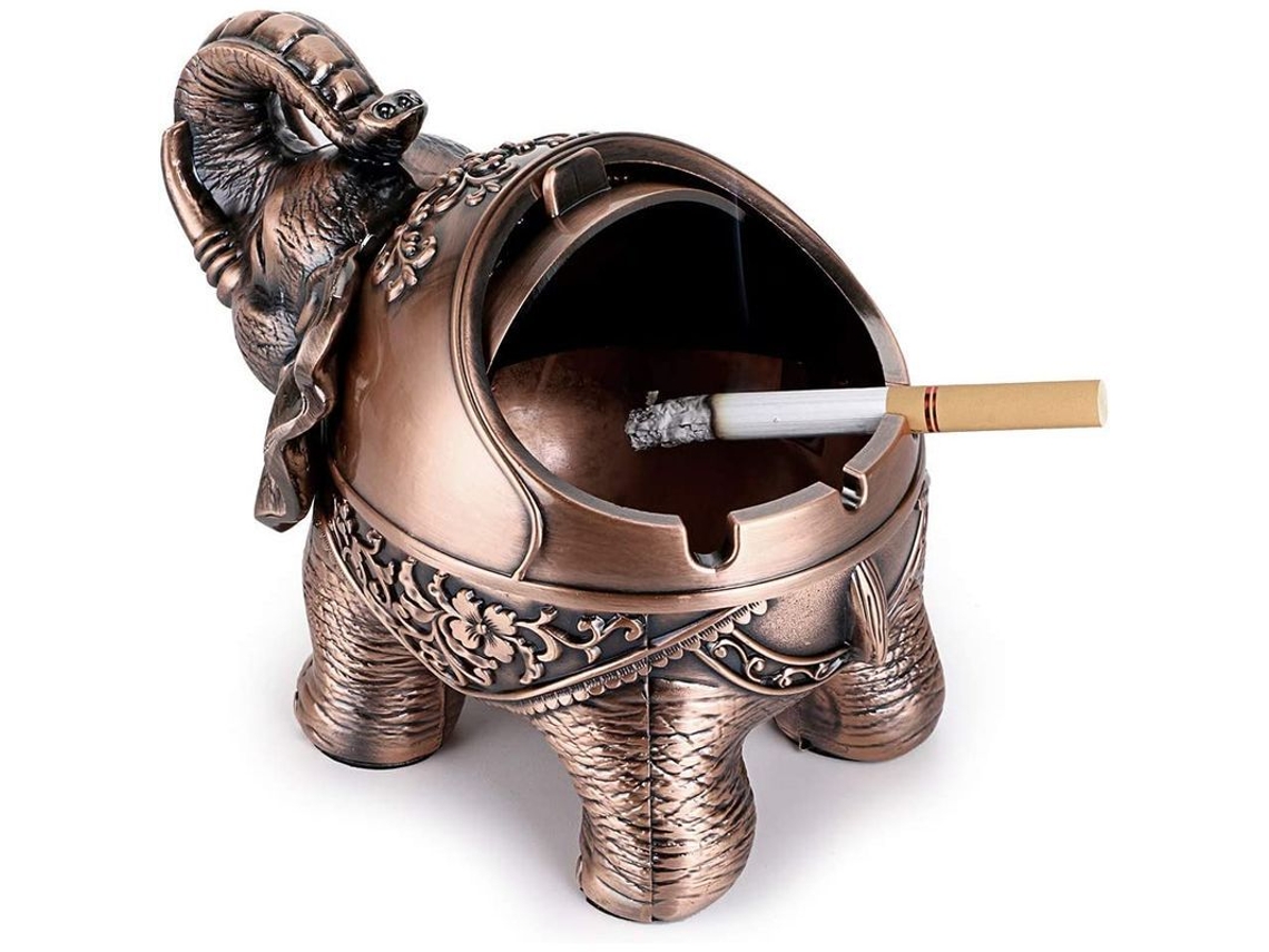 Nova Line cinto de Ashtray Antigo À Prova de Vento com Tampa Modelo de Elefante Retro para Cigarros e Cigarros